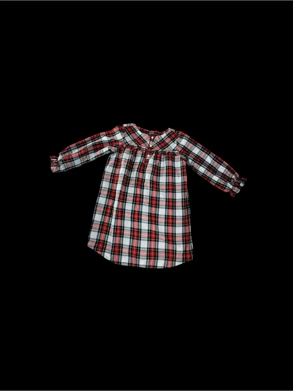 Crewcuts Red and White Plaid Long-Sleeve Nightgown